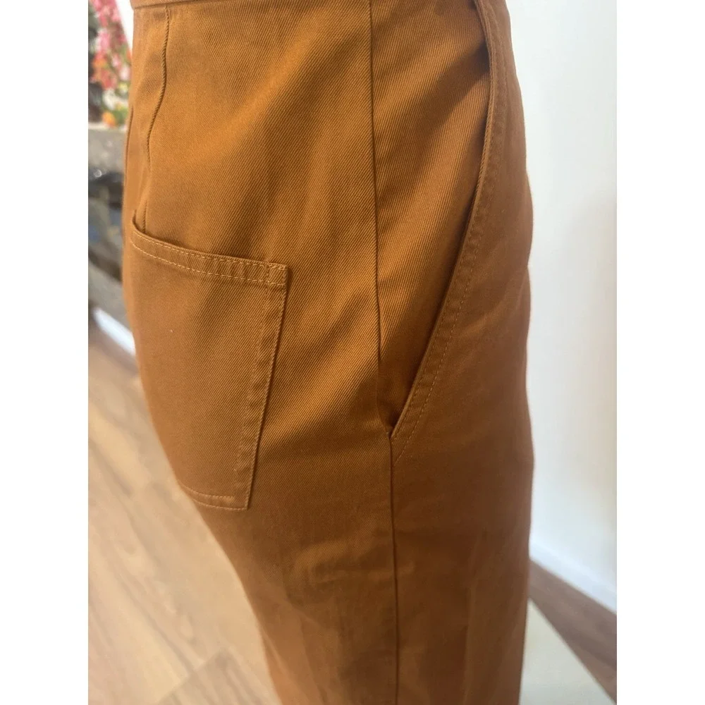 & OTHER STORIES Paris Atelier Women's Brown Button-Up Straight Midi‎ Skirt SZ 4
